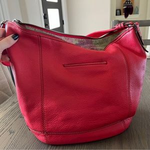 The Sak Red Soft Leather Alameda Hobo Bag